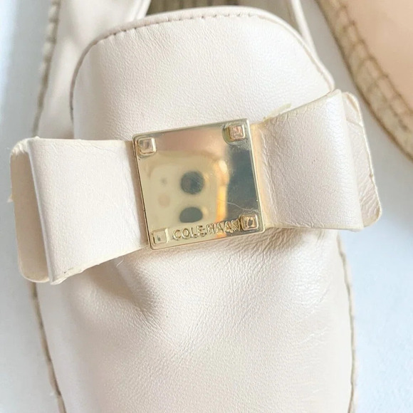 Cole Haan Nude  Beige Leather Espadrille Flats NEW - Picture 2 of 11